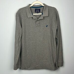 Peter Polo St. Tropez men’s XXL long sleeve gray cotton polo shirt